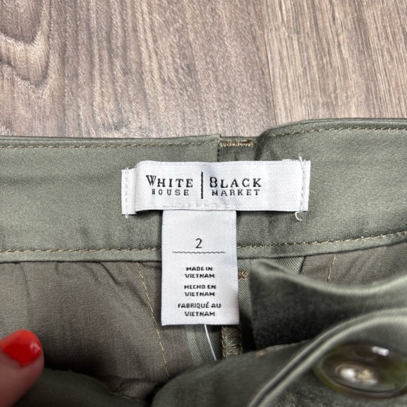 NWT White House Black Market Dried Thyme Rolled Cuff Slim Chino Pants Size 2 - Picture 7 of 12